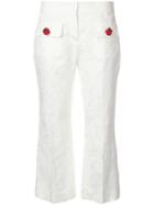 Dolce & Gabbana Embroidered Floral Cropped Trousers - White