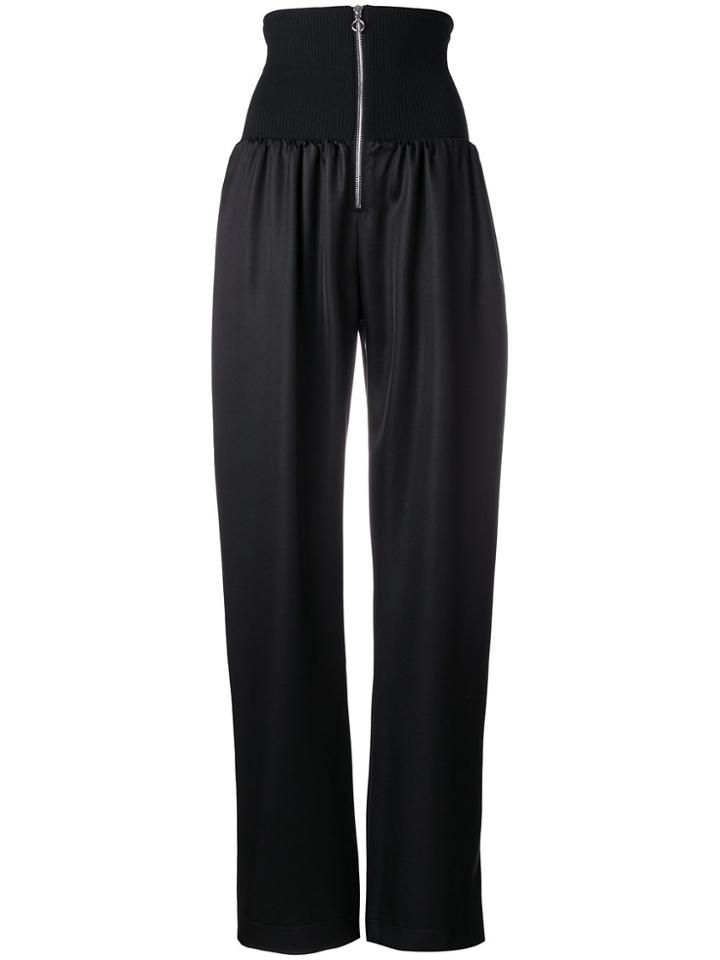 Paco Rabanne High Waist Wide Leg Joggers - Black