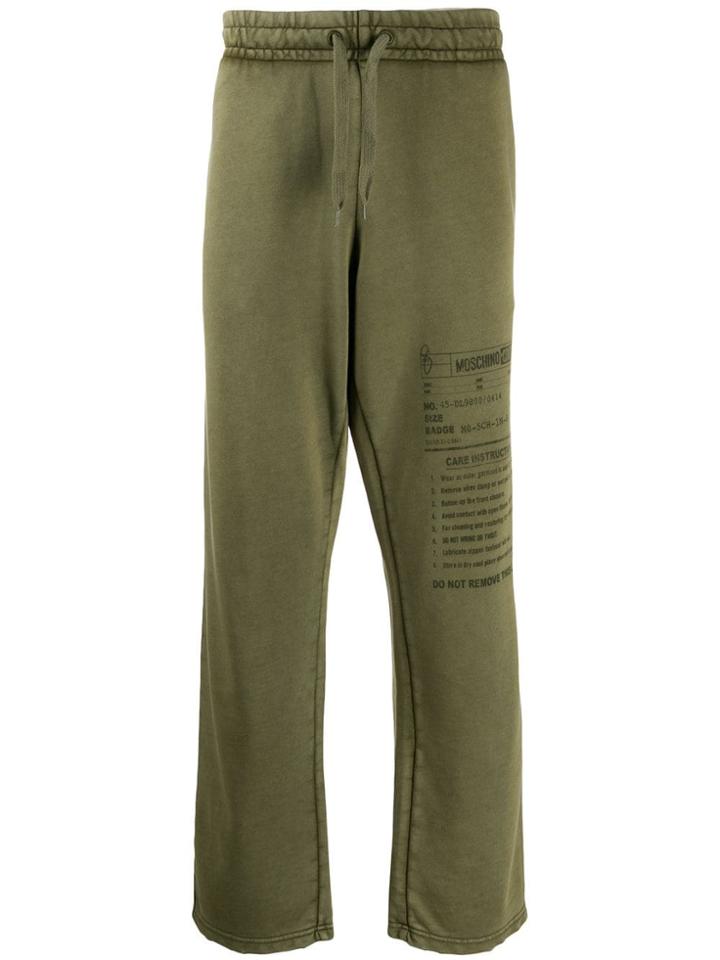 Moschino Army Label Track Pants - Green