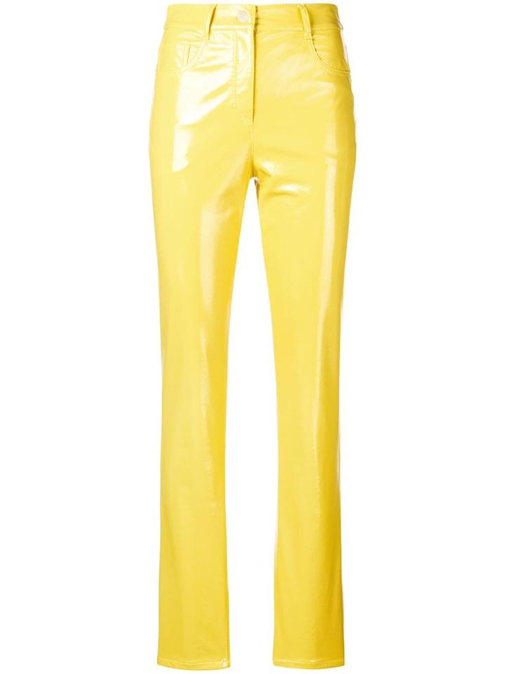 Alberta Ferretti Skinny Vinyl Pants - Yellow & Orange