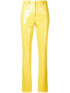Alberta Ferretti Skinny Vinyl Pants - Yellow & Orange