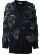 Brunello Cucinelli Floral Pattern Cardigan, Women's, Size: Medium, Blue, Cashmere