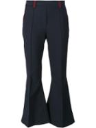 Ellery Cropped Flared Trousers, Women's, Size: 2, Blue, Cotton/polyester/spandex/elastane/virgin Wool