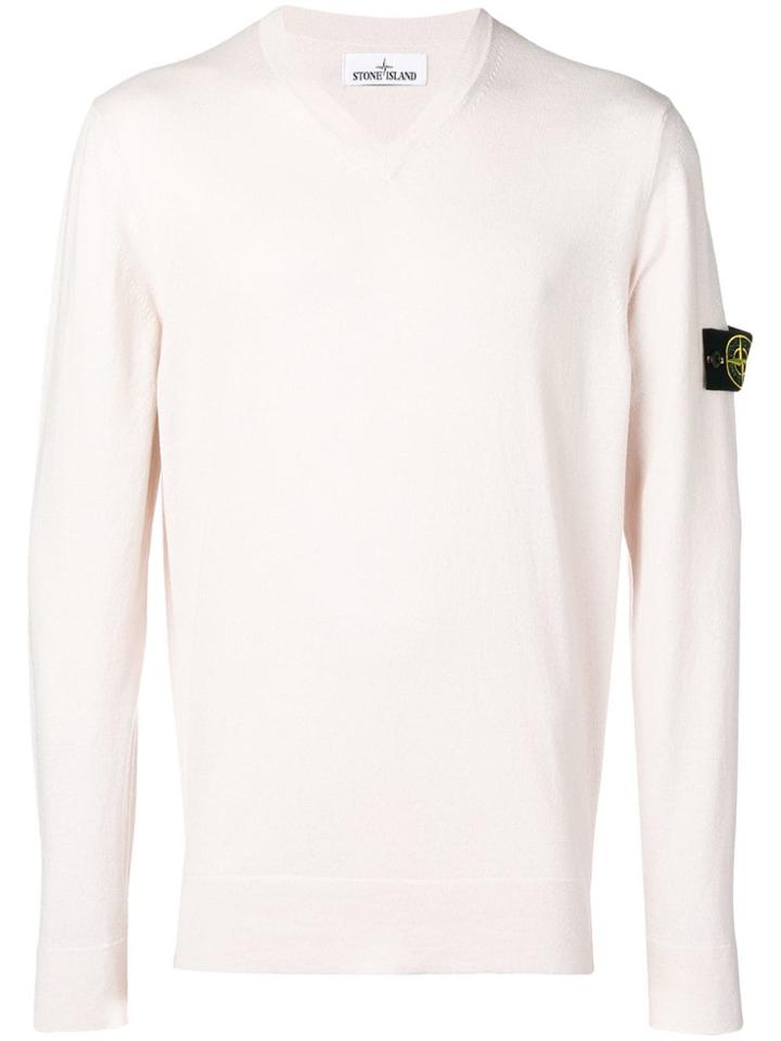 Stone Island Logo Patch Jumper - Pink
