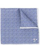 Canali Checked Pocket Square Scarf - Blue
