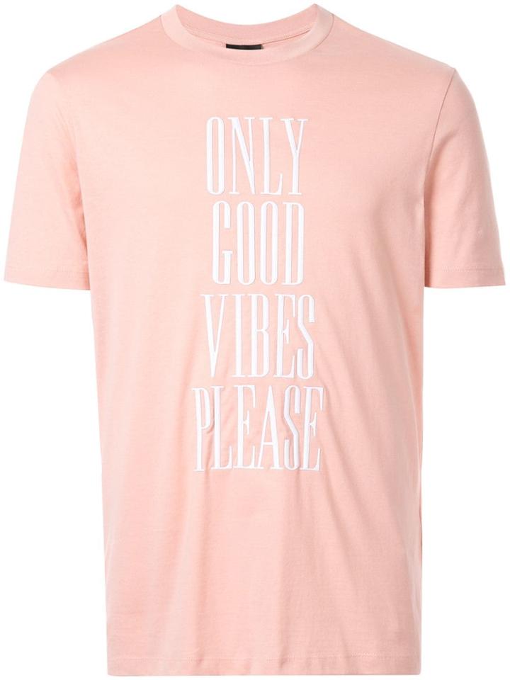 Emporio Armani 'only Good Vibes' Print T-shirt - Pink