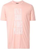 Emporio Armani 'only Good Vibes' Print T-shirt - Pink