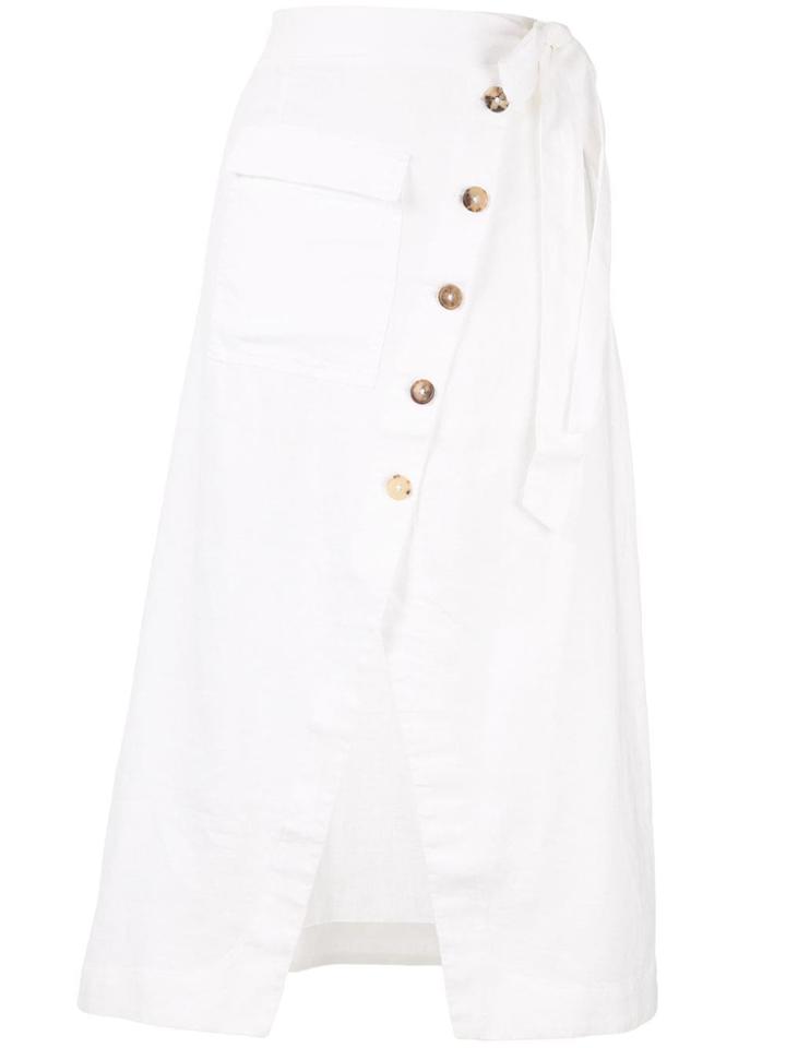 Venroy Side Tie A-line Skirt - White