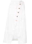 Venroy Side Tie A-line Skirt - White