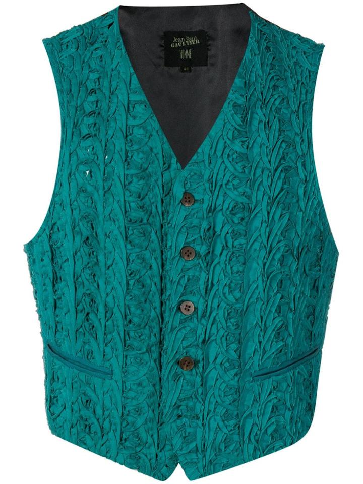Jean Paul Gaultier Vintage Textured Cropped Vest - Green