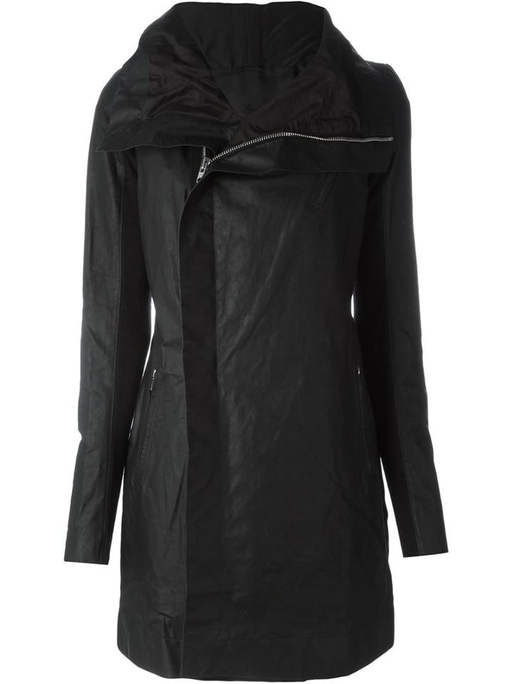 Rick Owens Biker Coat, Women's, Size: 42, Black, Silk/cotton/calf Leather/virgin Wool