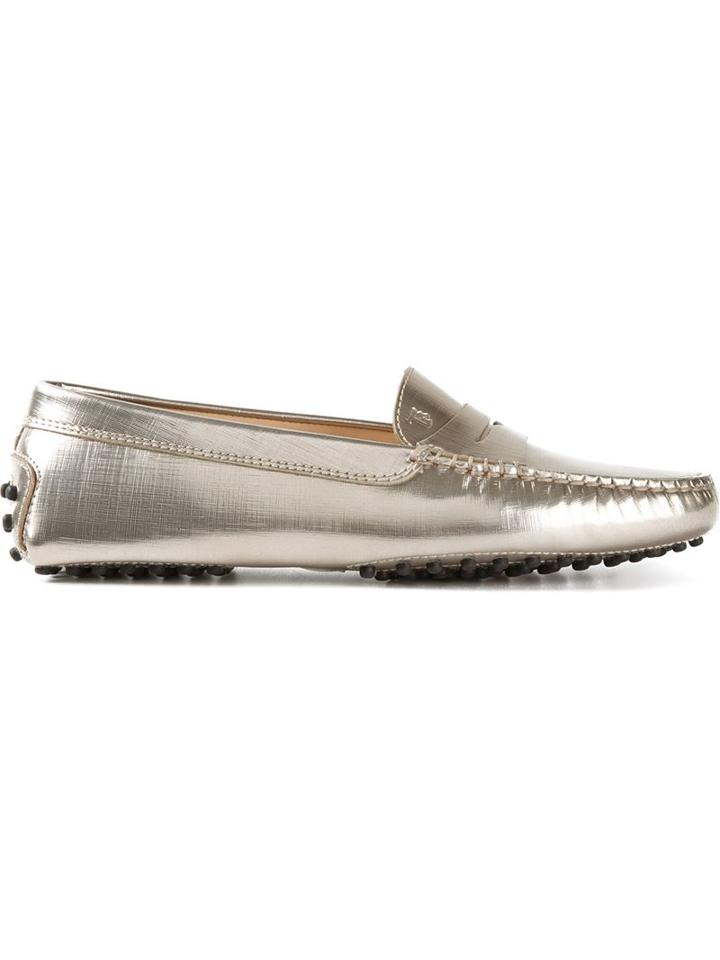 Tod's Metallic Driving Shoes