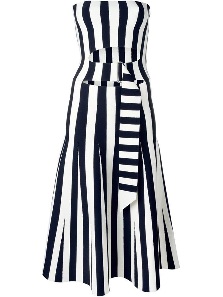 Alexander Wang Striped Flared Dress, Women's, Size: M, Blue, Cotton