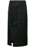 Fendi Bow-embellished Cloqué Midi Skirt - Black