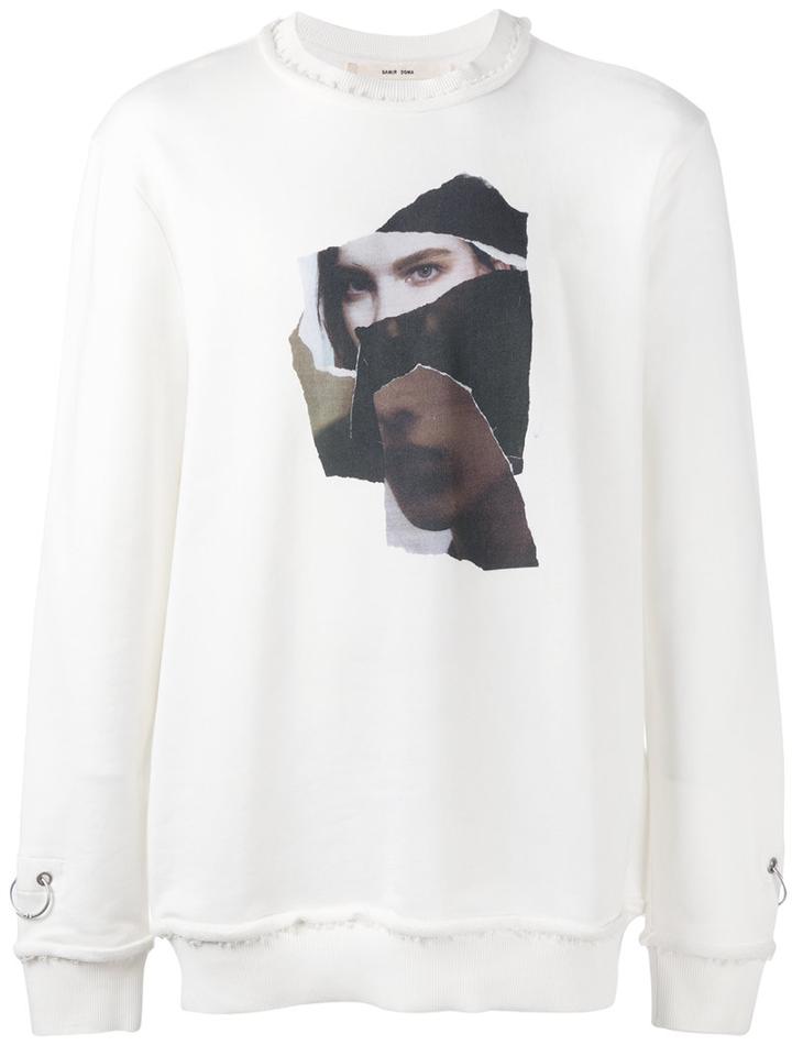 Face Print Sweatshirt - Men - Cotton - M, White, Cotton, Damir Doma