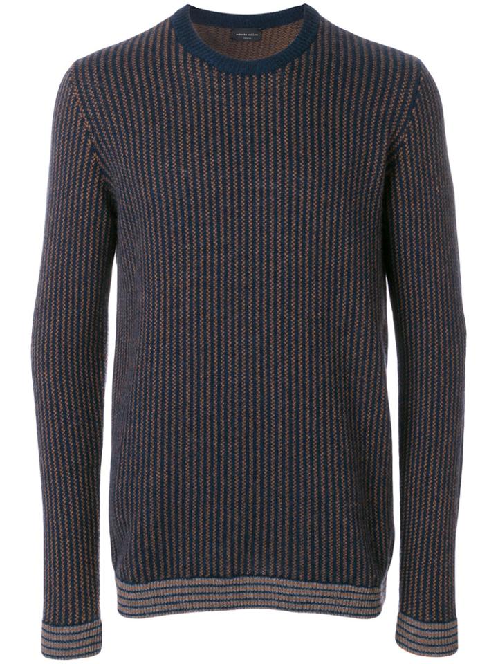 Roberto Collina Striped Knit Cashmere Jumper - Blue