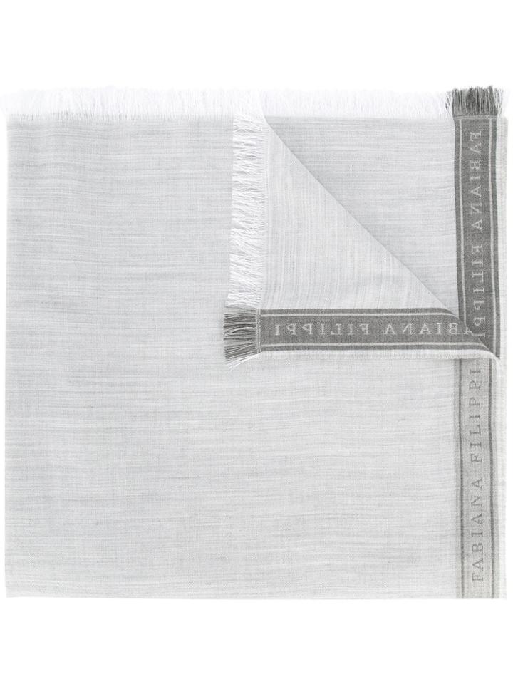 Fabiana Filippi Frayed Edges Scarf - Grey
