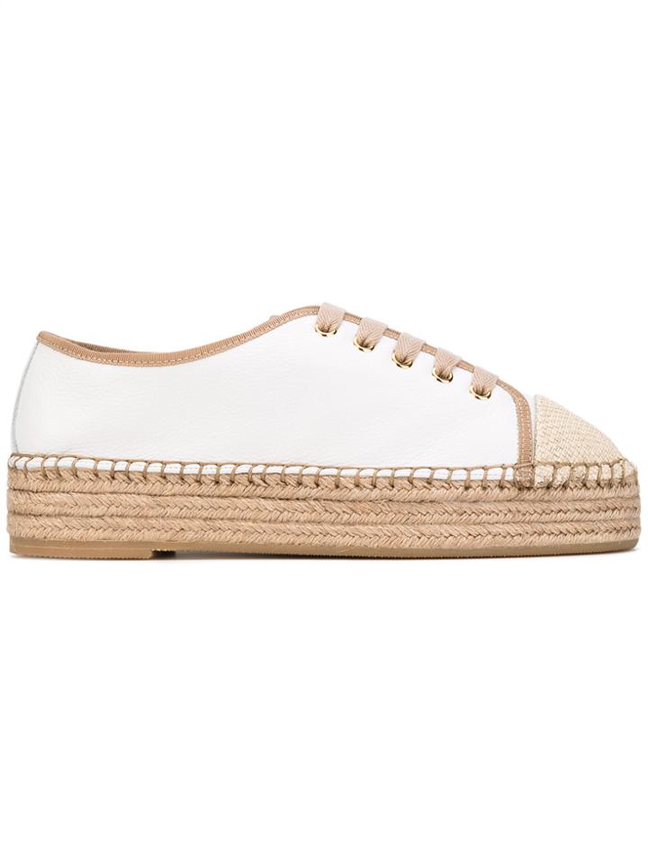 Santoni Lace-up Espadrilles - White