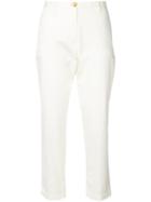 Mauro Grifoni Cropped Fitted Trousers - White