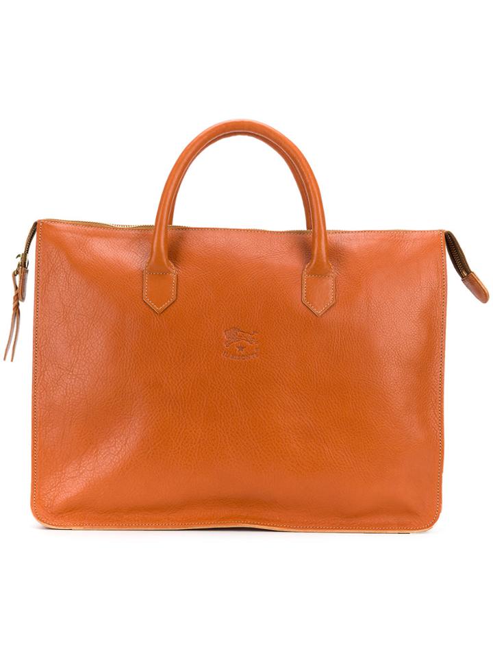 Il Bisonte Large Top Handle Tote Bag - Yellow & Orange