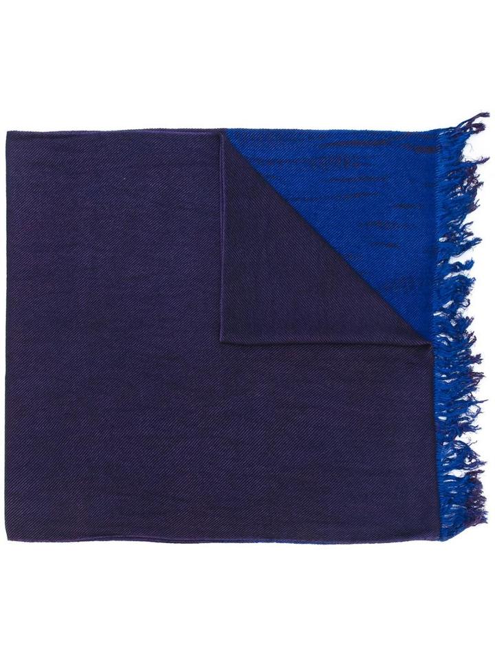 Suzusan Frayed Colour Block Scarf, Men's, Pink/purple, Cashmere/silk
