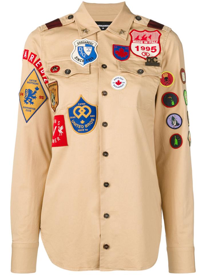 Dsquared2 Patch Appliqué Shirt - Brown