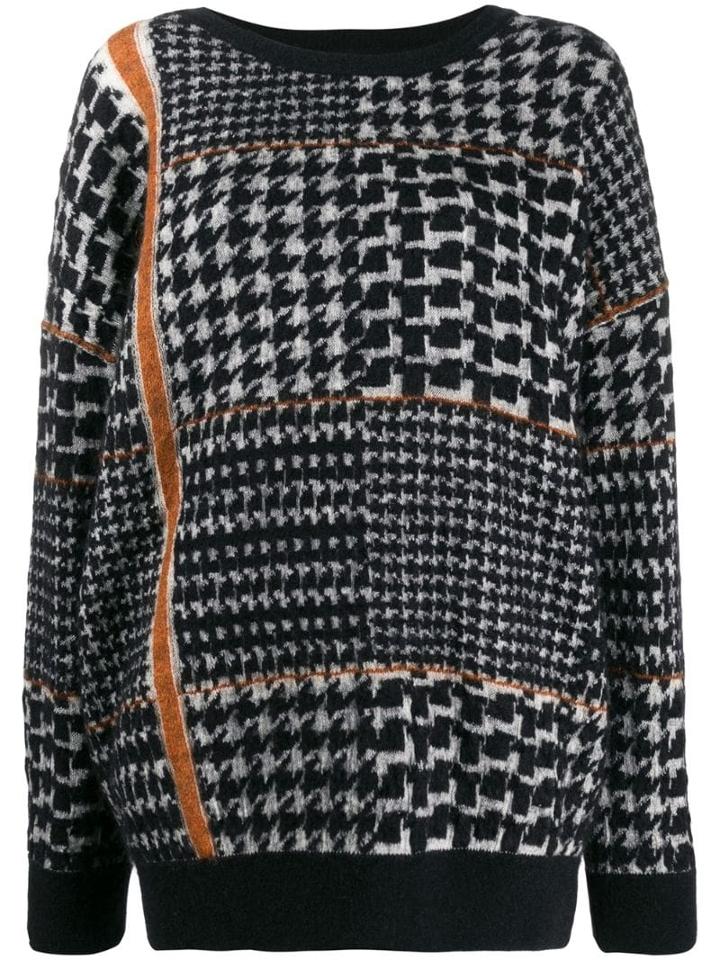 Gentry Portofino Oversized Houndstooth Jumper - Black