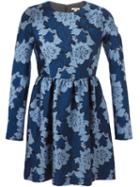 P.a.r.o.s.h. Woven Floral Dress, Women's, Size: Medium, Blue, Polyester/silk/polyamide/viscose