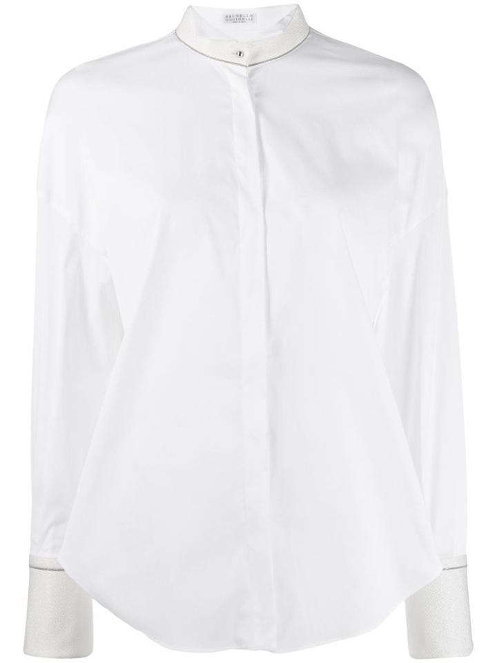 Brunello Cucinelli Band Collar Shirt - White