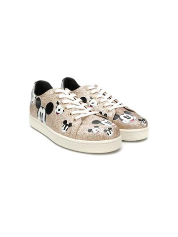 Moa Kids Teen Mickey Mouse Glitter Sneakers - Metallic