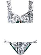 Rixo Tiger Print Bikini Set - White