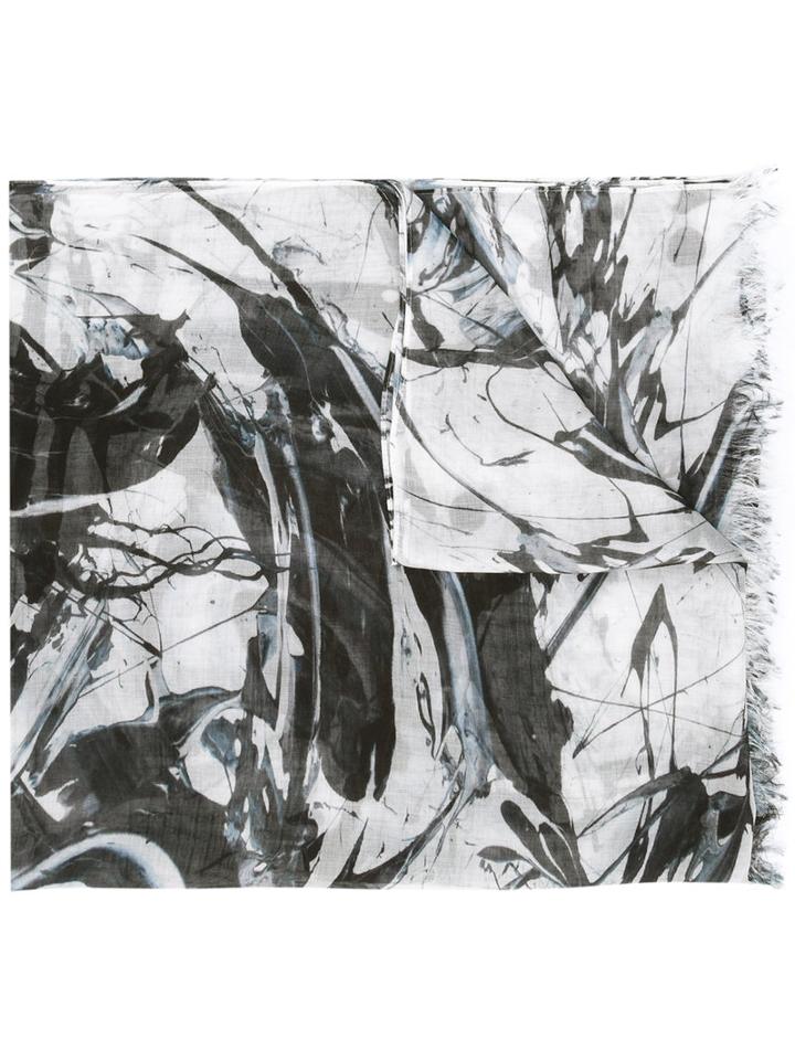 Issey Miyake - Printed Scarf - Men - Rayon - One Size, Black, Rayon