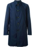 Salvatore Ferragamo Single Breasted Trench Coat, Men's, Size: 48, Blue, Polyester/polyurethane/polyamide