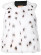 Yves Salomon Spotted Fur Gilet - White