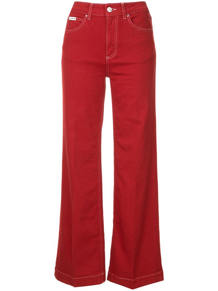 Alexa Chung High-waist Wide-leg Trousers - Red