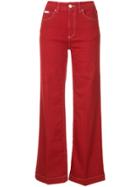 Alexa Chung High-waist Wide-leg Trousers - Red