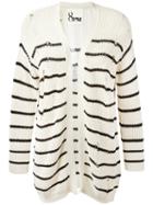 8pm Distressed Stripe Cardigan, Women's, Size: Xs, Nude/neutrals, Cotton