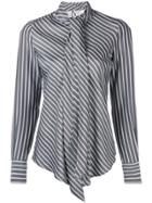 See By Chloé Striped Tie Neck Blouse - Blue