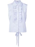 Miu Miu Frill Button Blouse - Blue