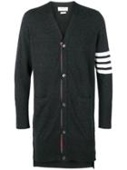 Thom Browne 4 Bar-stripe Knitted Cardigan - Grey