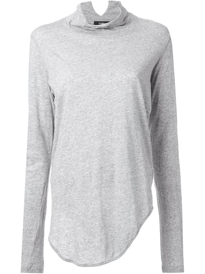 Bassike Funnel Neck Top, Women's, Size: Large, Grey, Organic Cotton