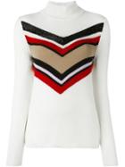 Giambattista Valli Striped Jumper, Women's, Size: 40, White, Cashmere