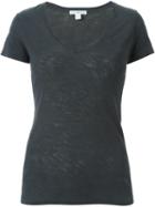 James Perse V-neck T-shirt, Women's, Size: 2, Grey, Cotton