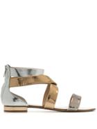 The Seller Crossover Strap Sandals - Gold