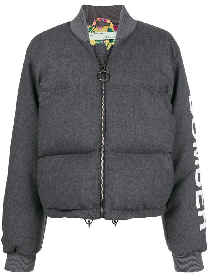 Off-white Puffer Bomber Jacket - Grey
