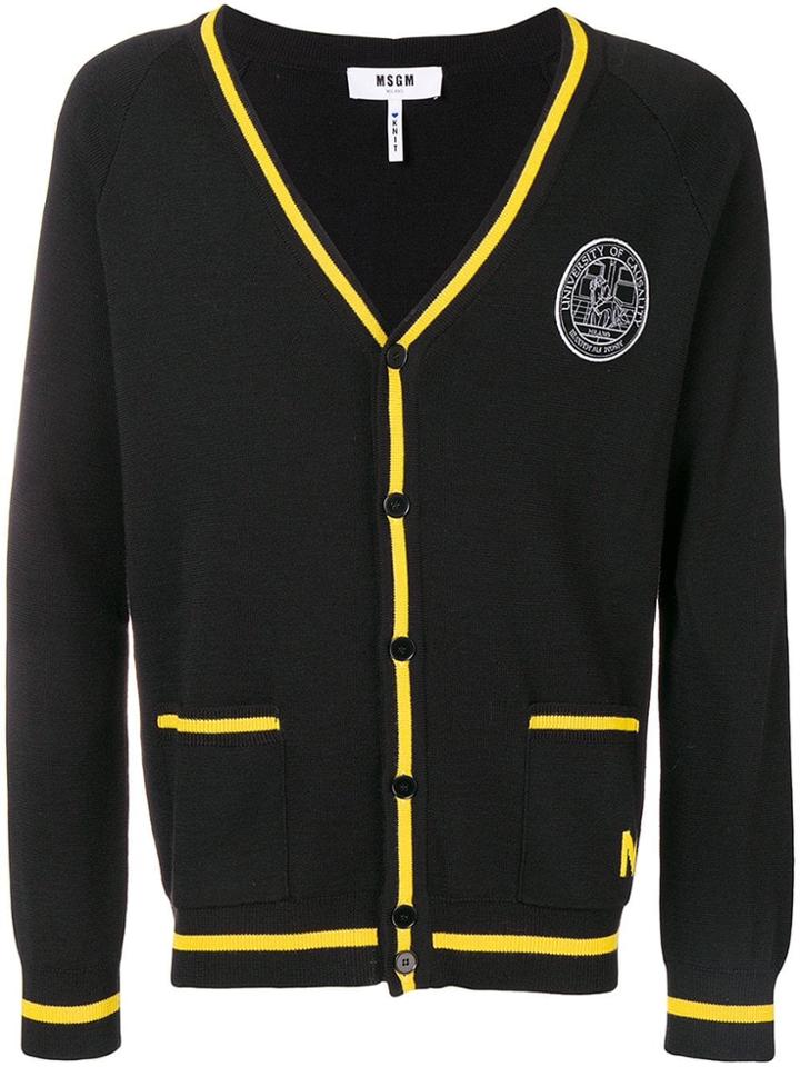 Msgm University Of Casuality Patch Cardigan - Black