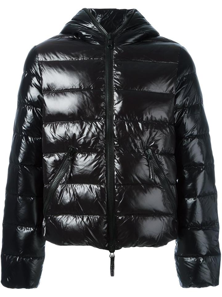 Duvetica Quilted Zip Up Jacket, Men's, Size: 48, Black, Feather Down/polyamide