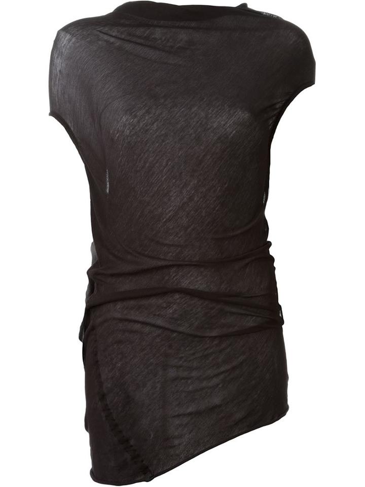 Rick Owens Asymmetric Draped T-shirt