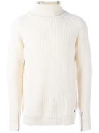Bark Ribbed Long Sleeve Sweater, Men's, Size: Small, White, Cashmere/wool