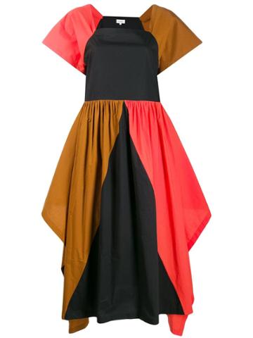 Isa Arfen Colour-block Flared Dress - Black